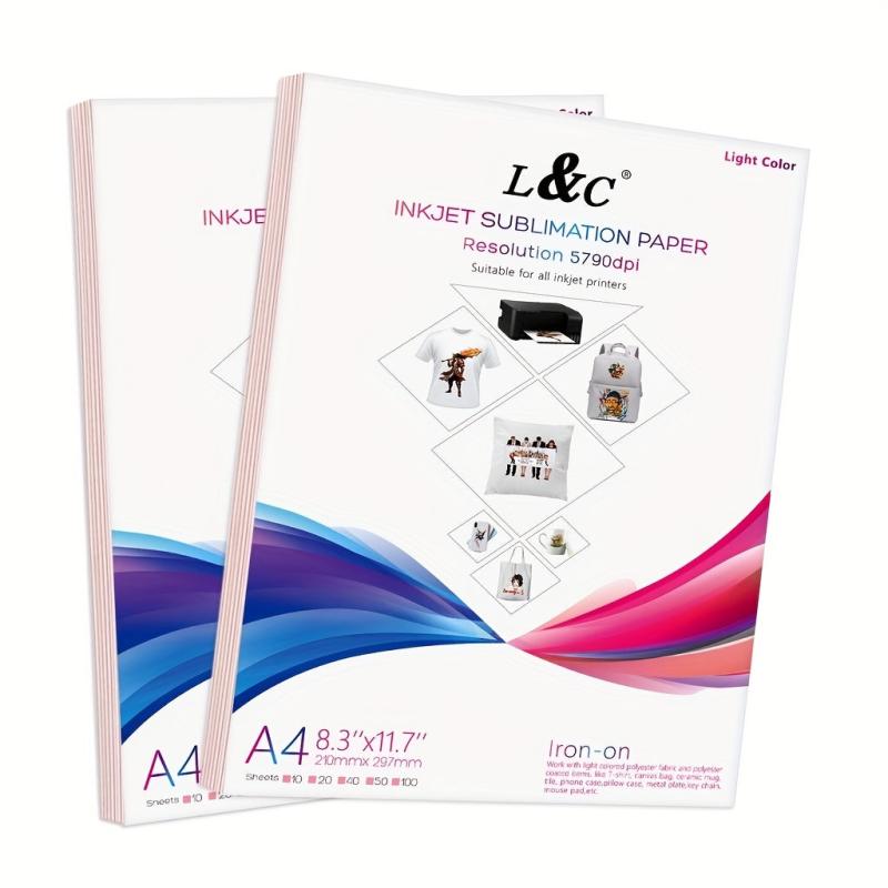 L&C Sublimation Paper A4 Size 100gsm Quick Dry 20 50 Sheets Pack