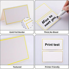 Golden Foil Border Seat Cards, Wedding Banquet, Birthday Party