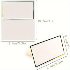 Golden Foil Border Seat Cards, Wedding Banquet, Birthday Party