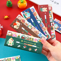 4pcs Christmas Row Station Sticky Notes Cartoon Sticky Notes