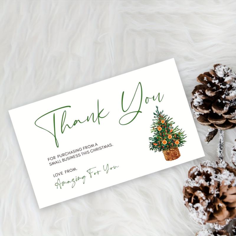 50pcs Business Thank You Christmas Cards - Small Business Packaging Cards