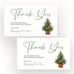 50pcs Business Thank You Christmas Cards - Small Business Packaging Cards