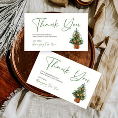 50pcs Business Thank You Christmas Cards - Small Business Packaging Cards