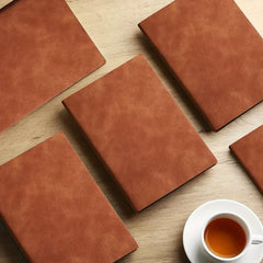 2pcs Brown A5 Leather Notebook for School Business Work & Home