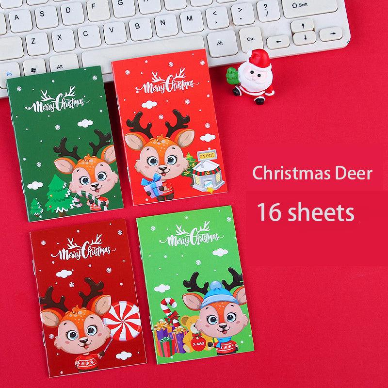 4pcs Christmas Theme Small Notebook Memo Pad Student Gift