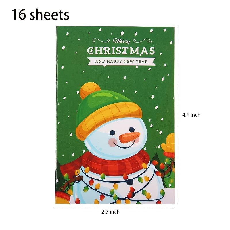 4pcs Christmas Theme Small Notebook Memo Pad Student Gift