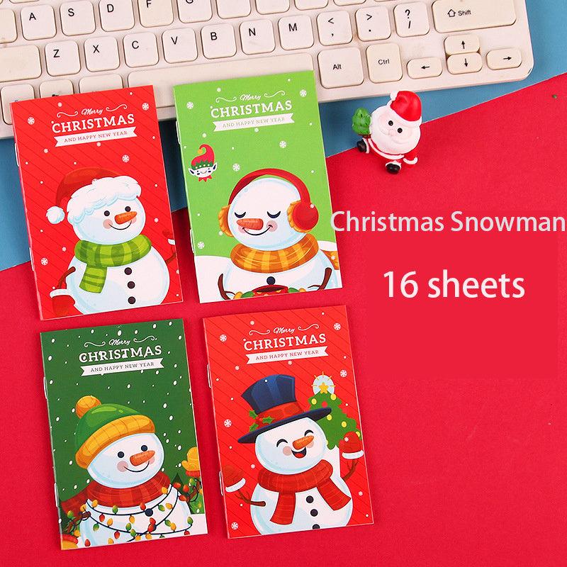 4pcs Christmas Theme Small Notebook Memo Pad Student Gift