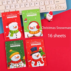 4pcs Christmas Theme Small Notebook Memo Pad Student Gift