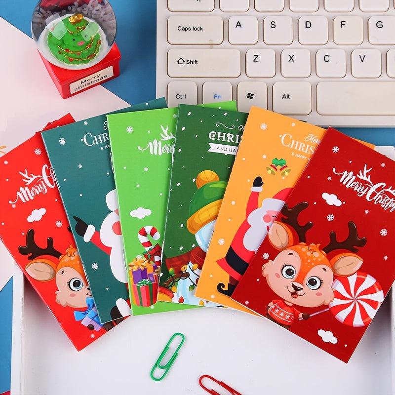 4pcs Christmas Theme Small Notebook Memo Pad Student Gift