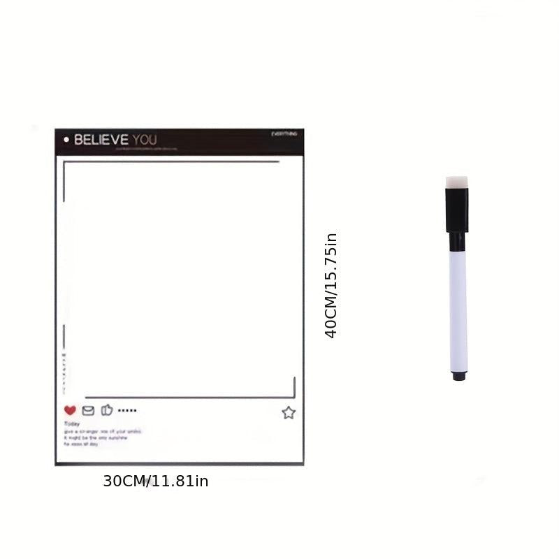 2pcs Magnetic Memo Board Erasable Kitchen Home Student Message Writing Board