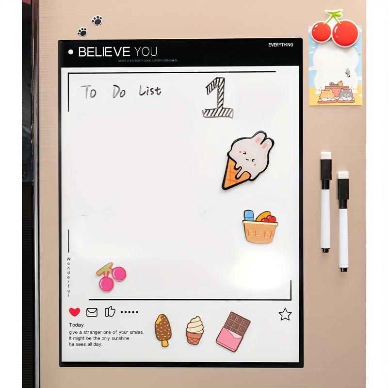 2pcs Magnetic Memo Board Erasable Kitchen Home Student Message Writing Board