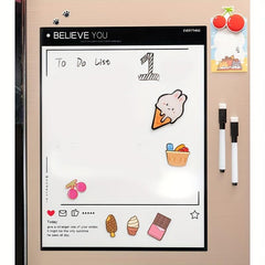 2pcs Magnetic Memo Board Erasable Kitchen Home Student Message Writing Board