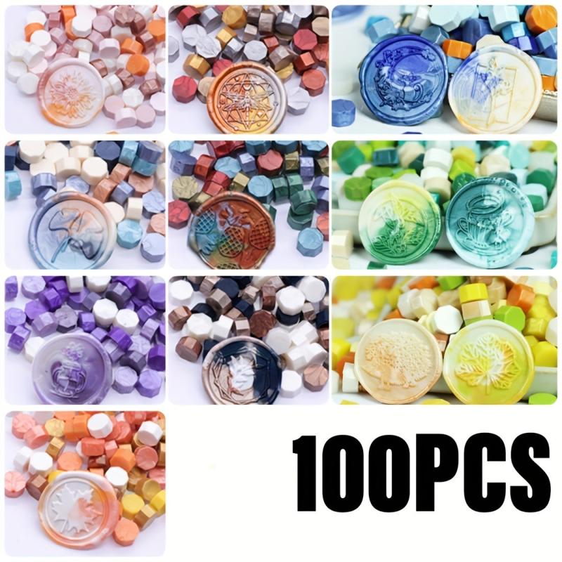 100 Assorted Wax Sealing Beads, for Stamps & Decor, Wedding Invitations