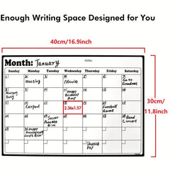 1pc Magnetic Dry Erase Refrigerator Calendar Whiteboard