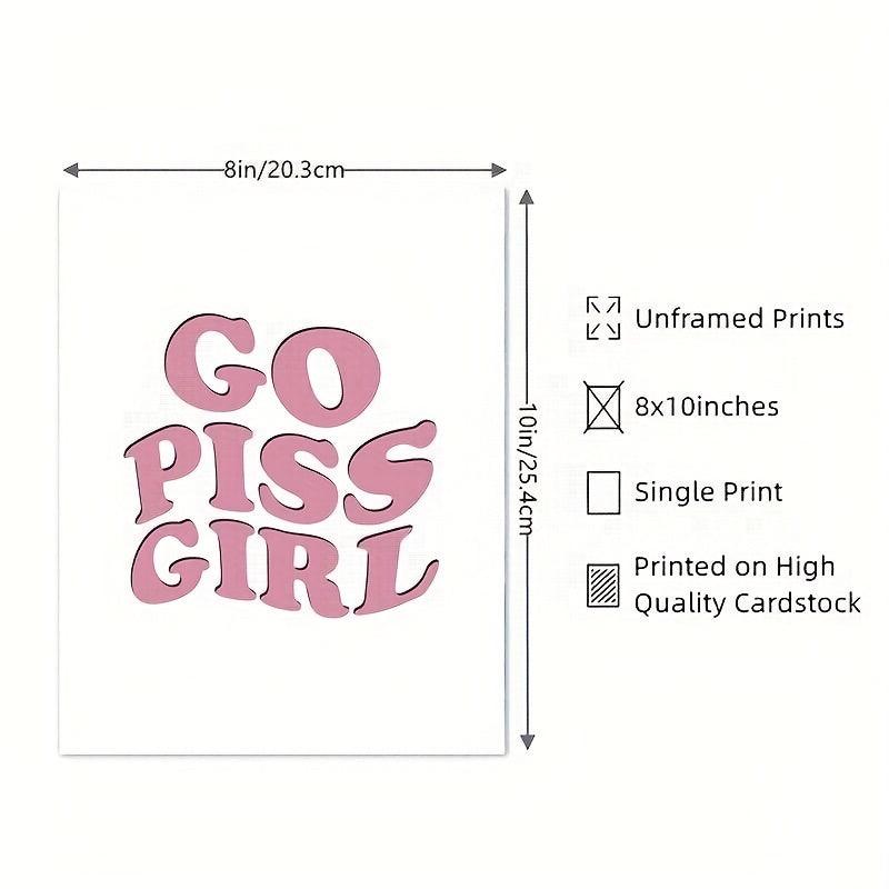 Retro Poster Go Piss Girl Art Print