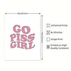 Retro Poster Go Piss Girl Art Print