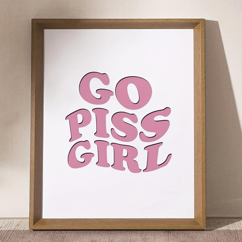 Retro Poster Go Piss Girl Art Print