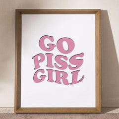 Retro Poster Go Piss Girl Art Print