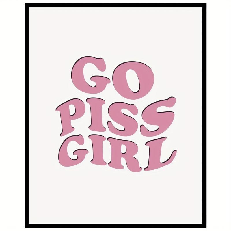 Retro Poster Go Piss Girl Art Print