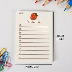 4Pcs 200Sheets Fruit Note Pad To Do List Planner Note Pad Office Supplies