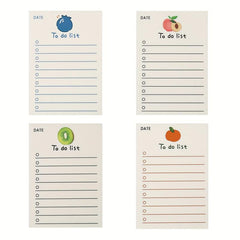 4Pcs 200Sheets Fruit Note Pad To Do List Planner Note Pad Office Supplies