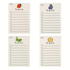 4Pcs 200Sheets Fruit Note Pad To Do List Planner Note Pad Office Supplies