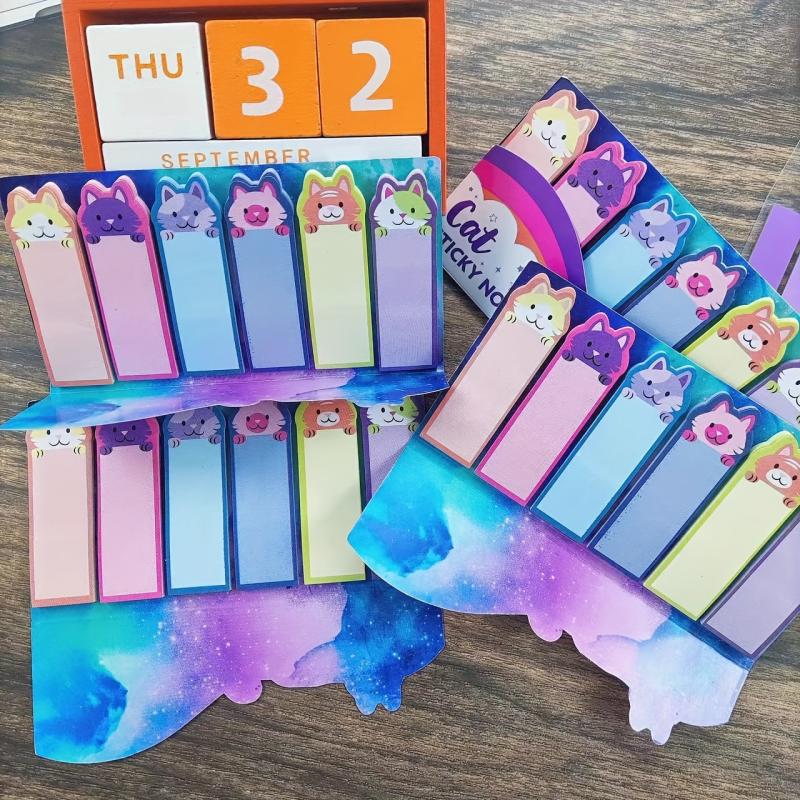 150 Sheets Sticky Point Markers 6 Cartoon Stick