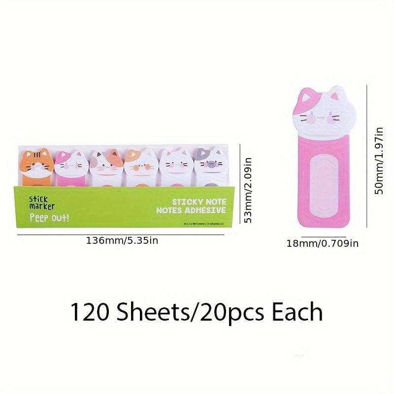 150 Sheets Sticky Point Markers 6 Cartoon Stick