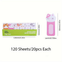 150 Sheets Sticky Point Markers 6 Cartoon Stick