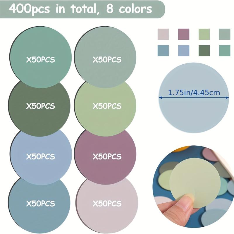 400pcs Transparent Round Labels Morandi Colors Stickers for Bible Diary