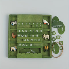 Wooden Square Perpetual Calendar Home Wall Decoration