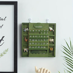 Wooden Square Perpetual Calendar Home Wall Decoration