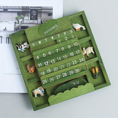 Wooden Square Perpetual Calendar Home Wall Decoration