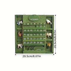 Wooden Square Perpetual Calendar Home Wall Decoration