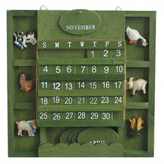 Wooden Square Perpetual Calendar Home Wall Decoration