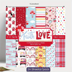 DIY Photo Album Scrapbook Material Paper Love Theme Background Paper 6 Inch