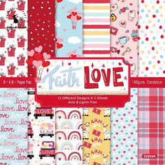 DIY Photo Album Scrapbook Material Paper Love Theme Background Paper 6 Inch