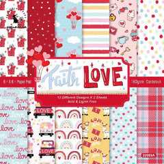 DIY Photo Album Scrapbook Material Paper Love Theme Background Paper 6 Inch