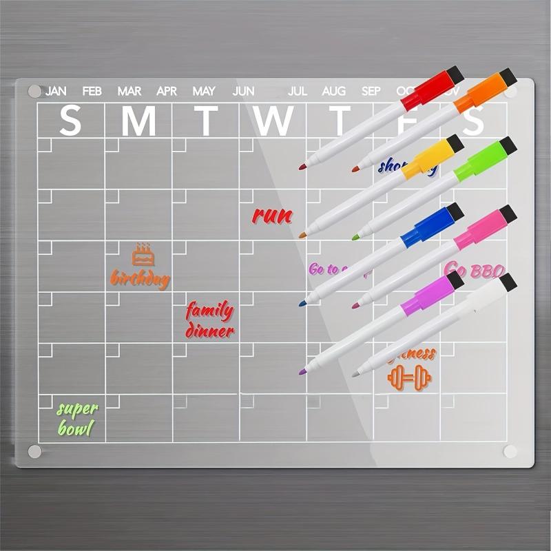 Acrylic Magnetic Dry Erase Board Calendar For Refrigerator 39 X 29 Clear