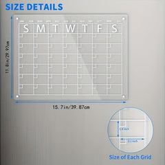 Acrylic Magnetic Dry Erase Board Calendar For Refrigerator 39 X 29 Clear