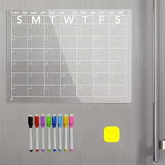 Acrylic Magnetic Dry Erase Board Calendar For Refrigerator 39 X 29 Clear