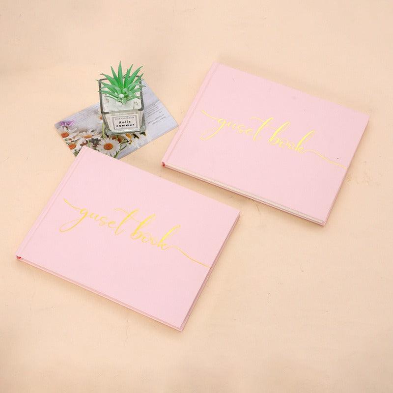 Pink Personalized Guest Book with Blank Pages for Signatures
