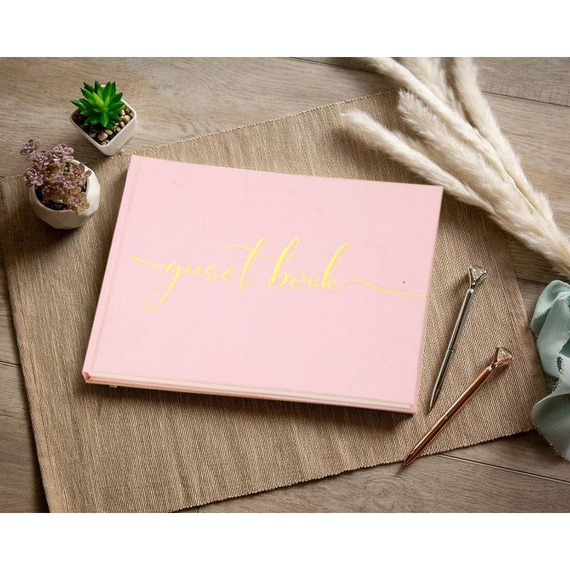 Pink Personalized Guest Book with Blank Pages for Signatures