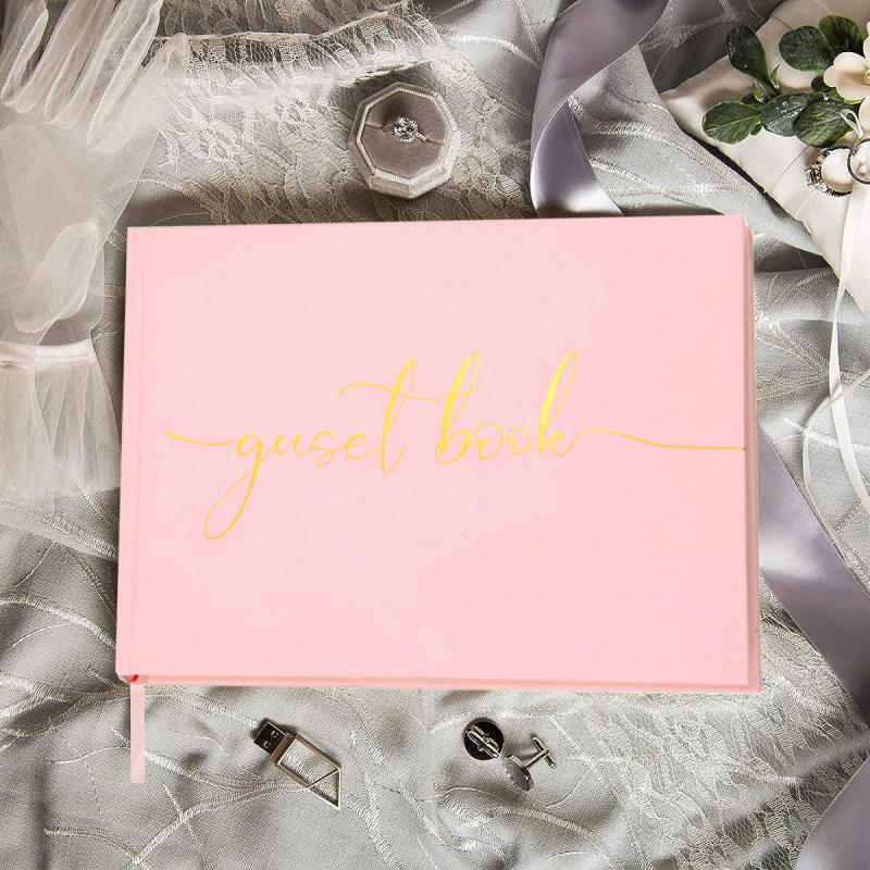 Pink Personalized Guest Book with Blank Pages for Signatures