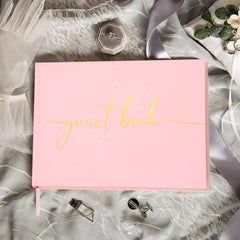 Pink Personalized Guest Book with Blank Pages for Signatures