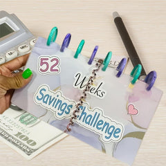 52 Weeks Savings Challenge Binder + Cash Envelopes for Budgeting Planner