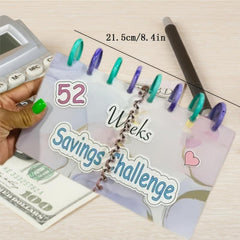 52 Weeks Savings Challenge Binder + Cash Envelopes for Budgeting Planner
