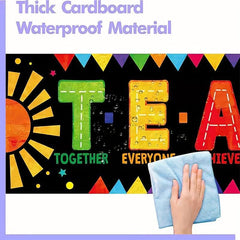 2pcs Teamwork & Motivational Classroom Banner Posters