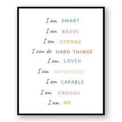 Positive Affirmations Wall Decor for Calming Corner or Classroom