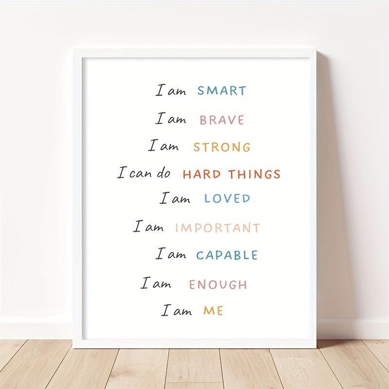 Positive Affirmations Wall Decor for Calming Corner or Classroom